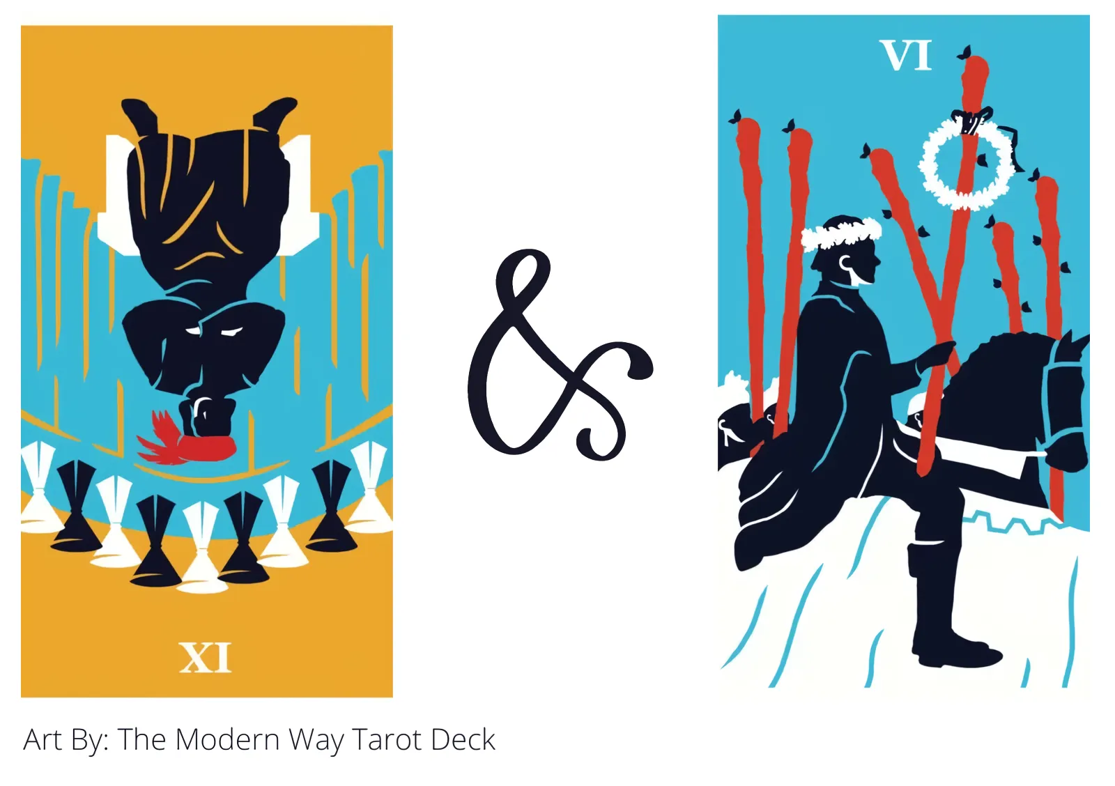 nine of cups reversed and six of wands tarot cards together