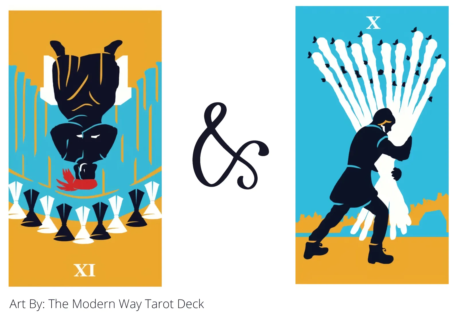 nine of cups reversed and ten of wands tarot cards together