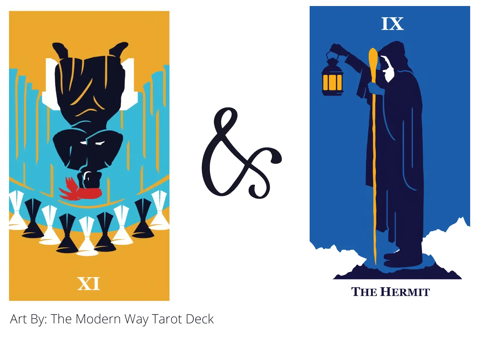 nine of cups reversed and the hermit tarot cards together