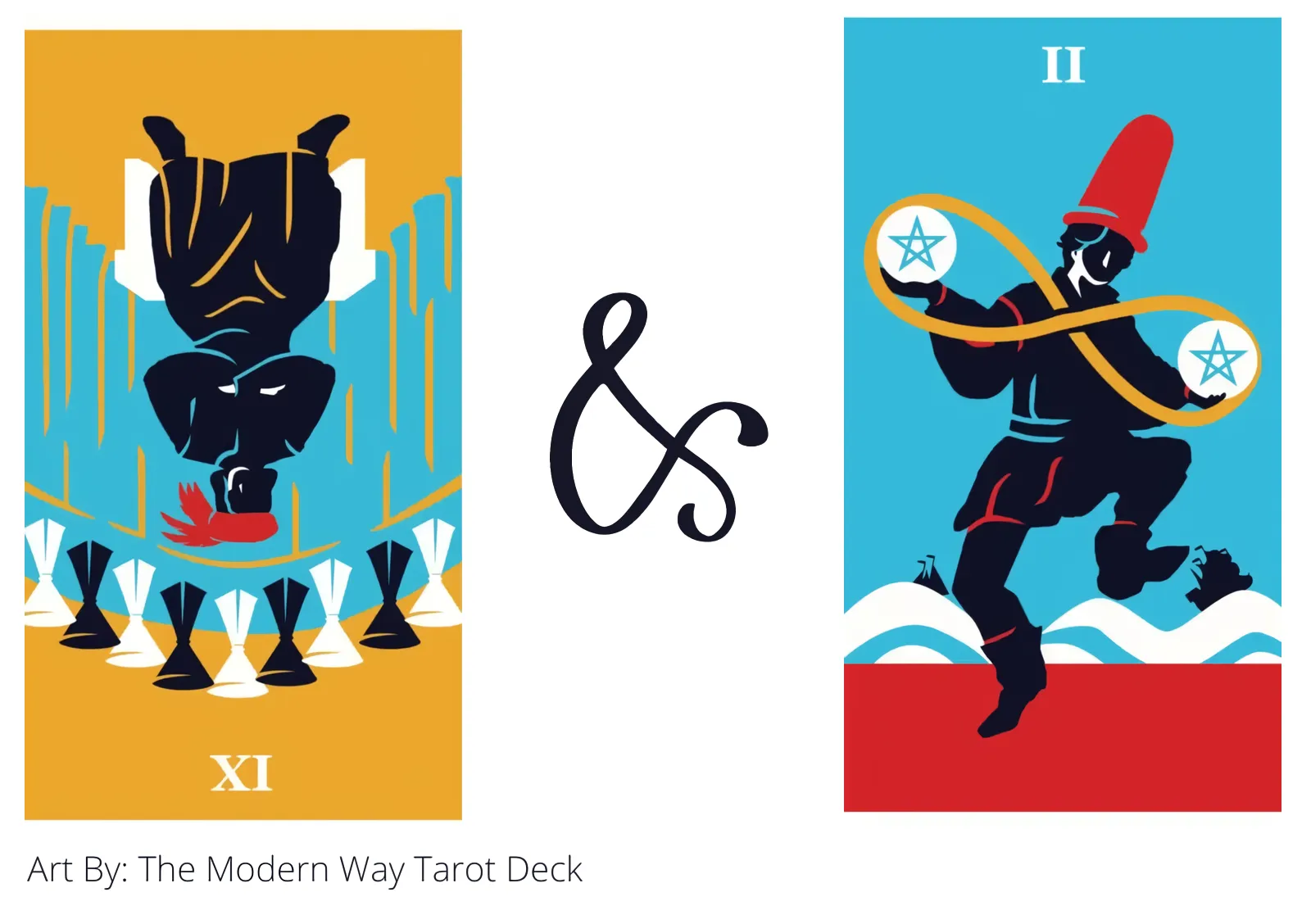 nine of cups reversed and two of pentacles tarot cards together