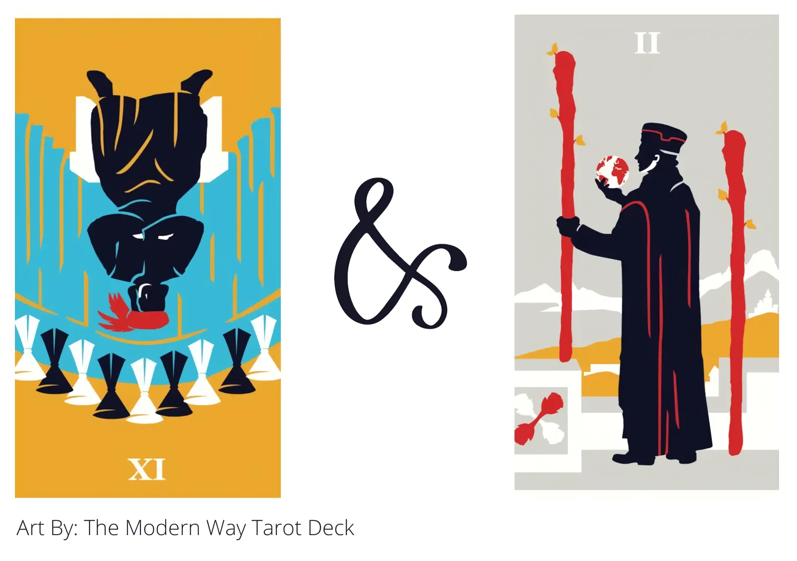 nine of cups reversed and two of wands tarot cards together