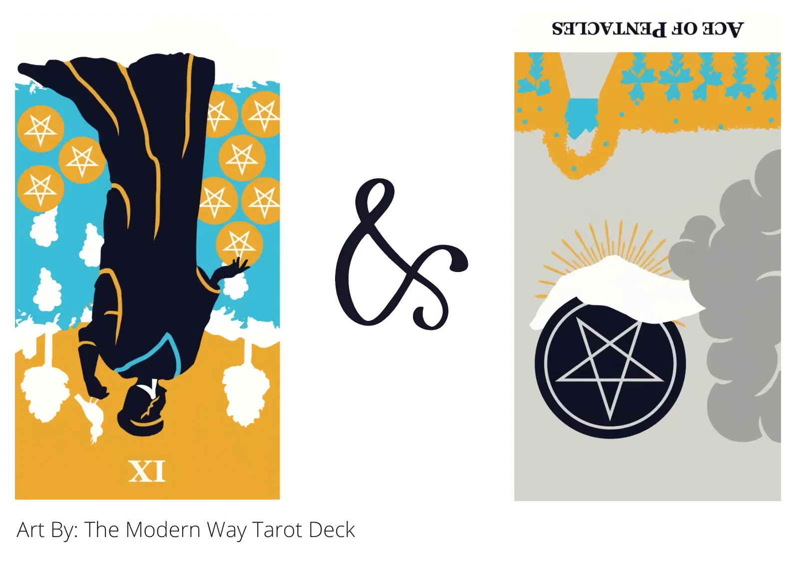 nine of pentacles reversed and ace of pentacles reversed tarot cards together