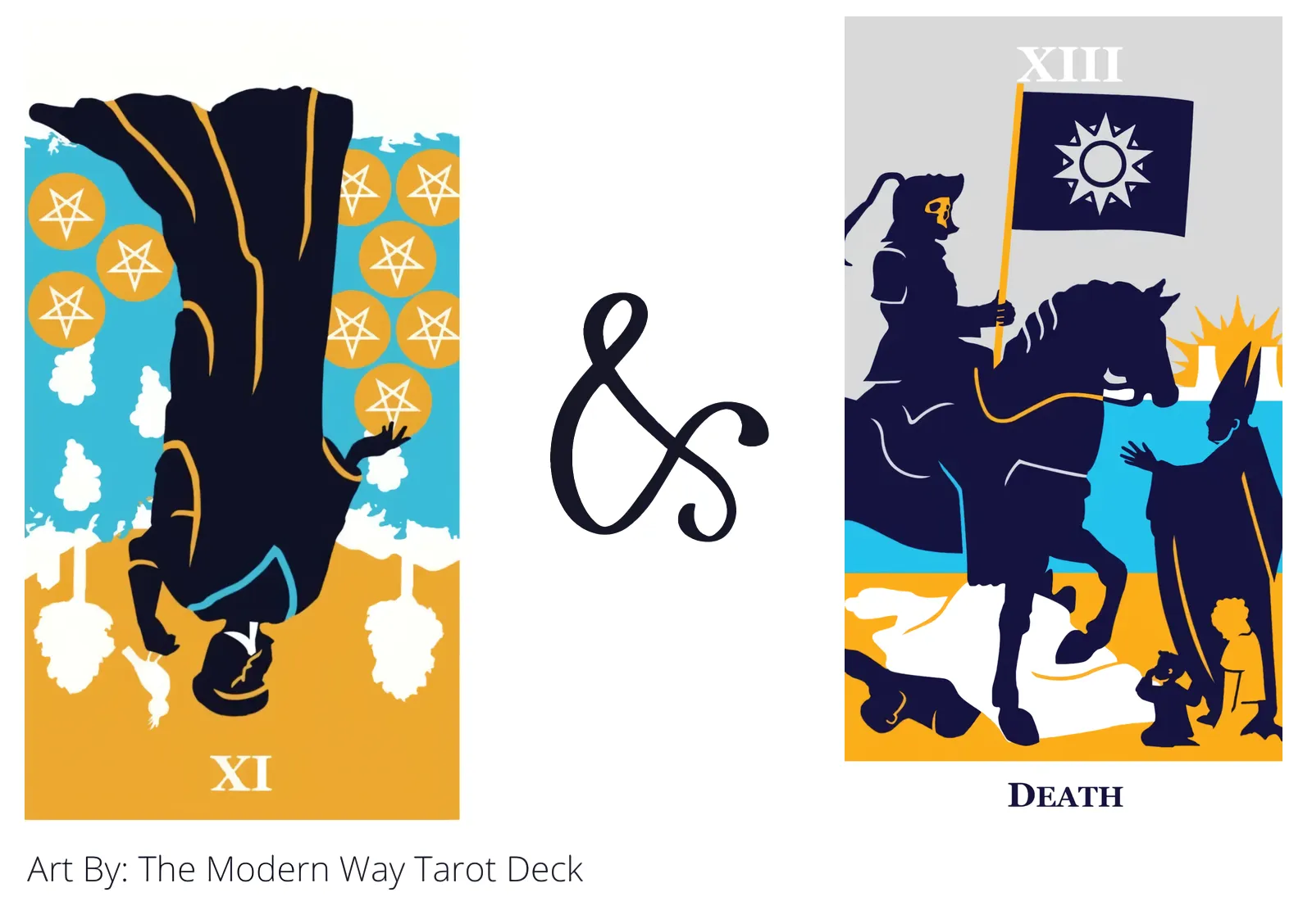 nine of pentacles reversed and death tarot cards together