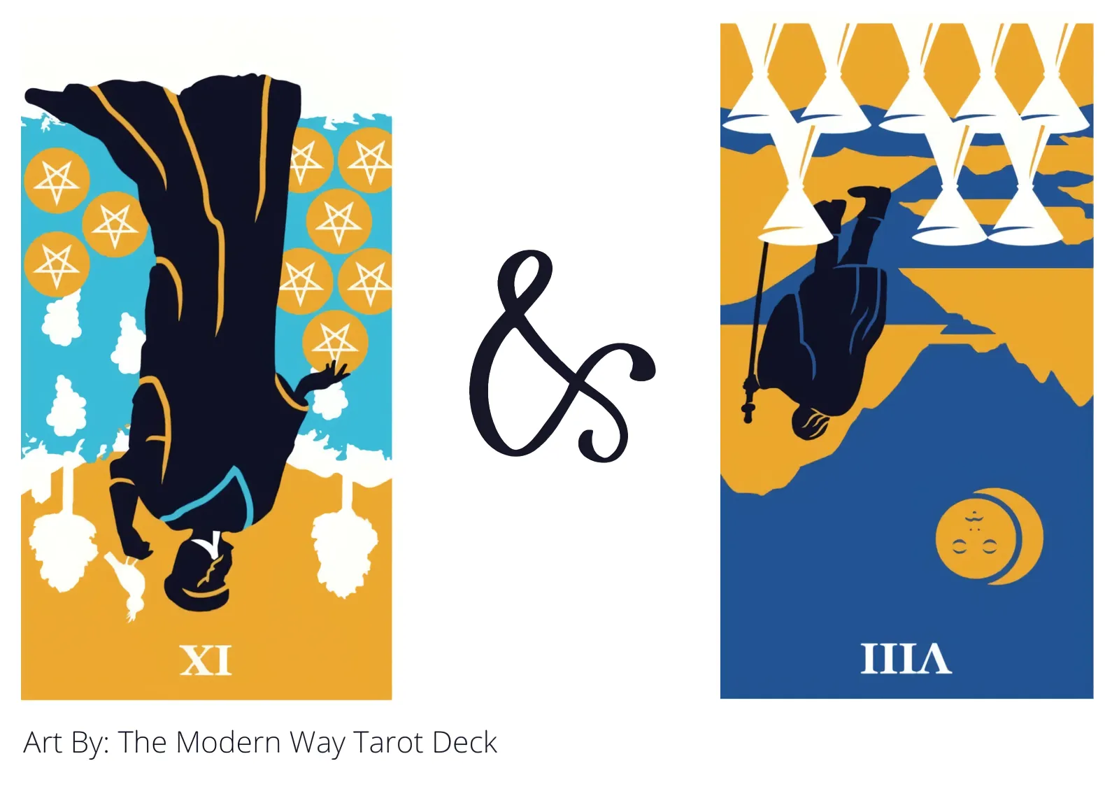 nine of pentacles reversed and eight of cups reversed tarot cards together
