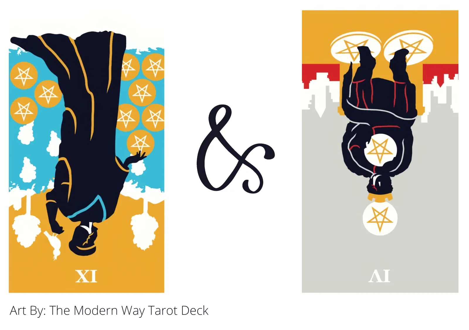 nine of pentacles reversed and four of pentacles reversed tarot cards together
