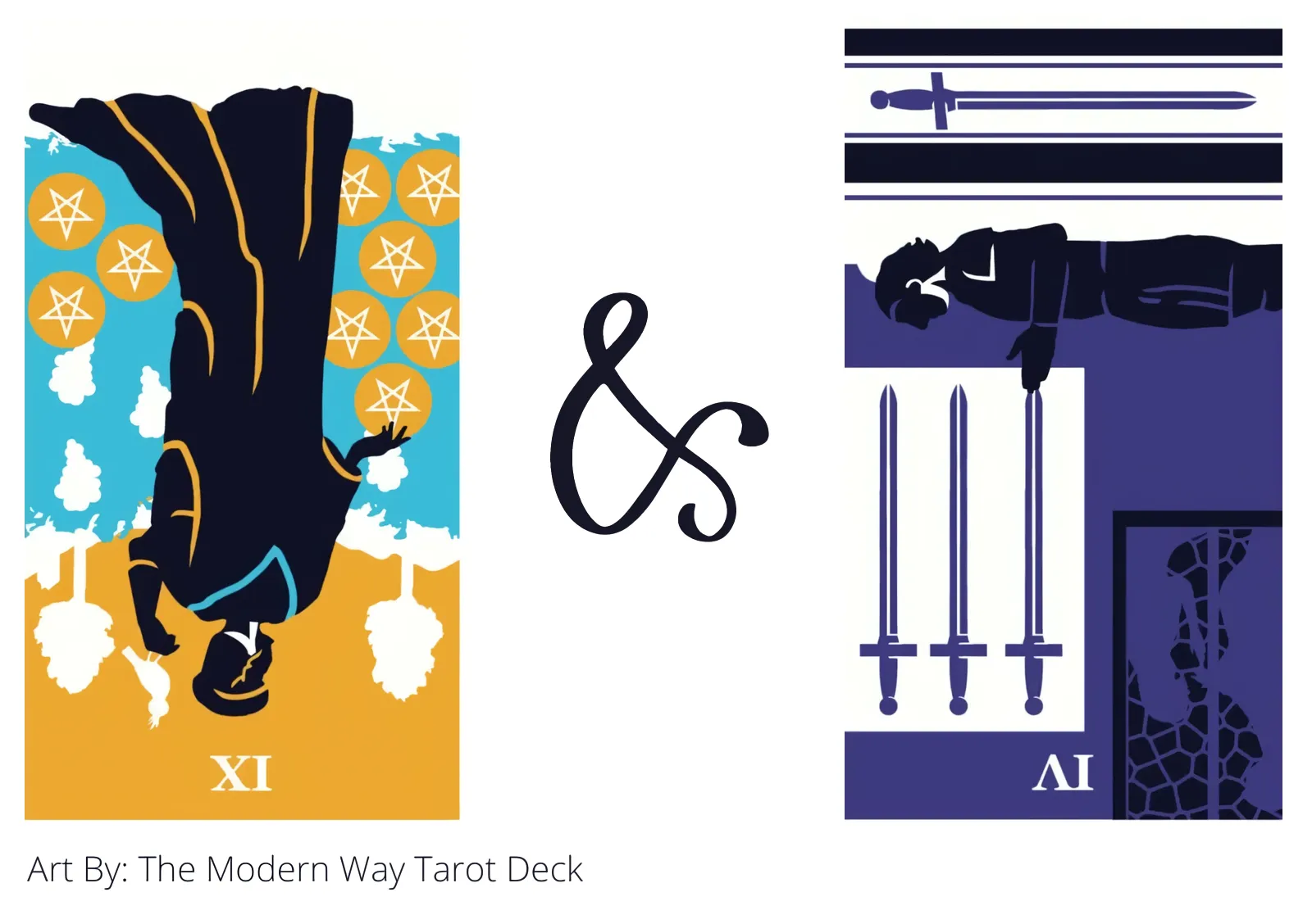 nine of pentacles reversed and four of swords reversed tarot cards together