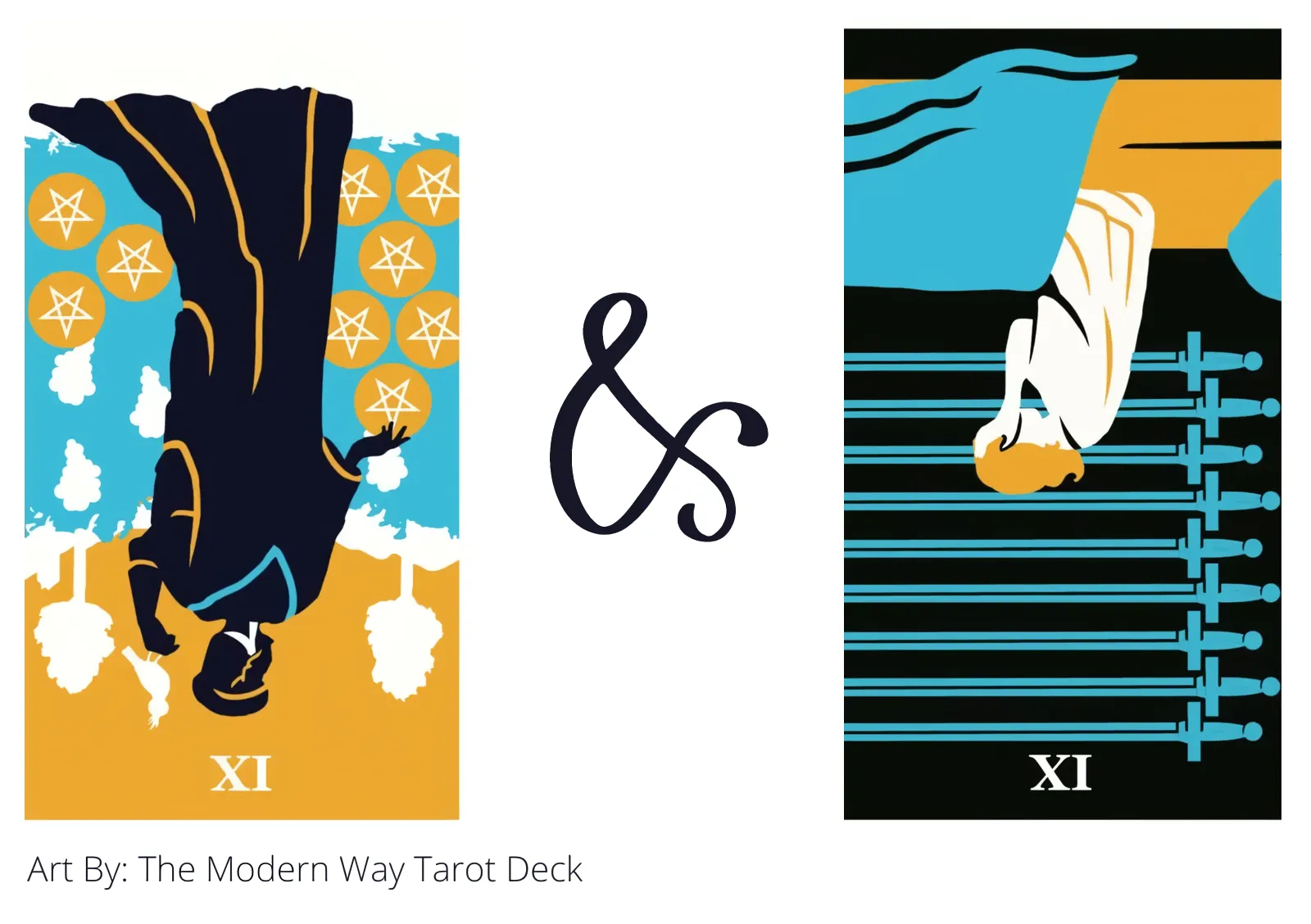 nine of pentacles reversed and nine of swords reversed tarot cards together