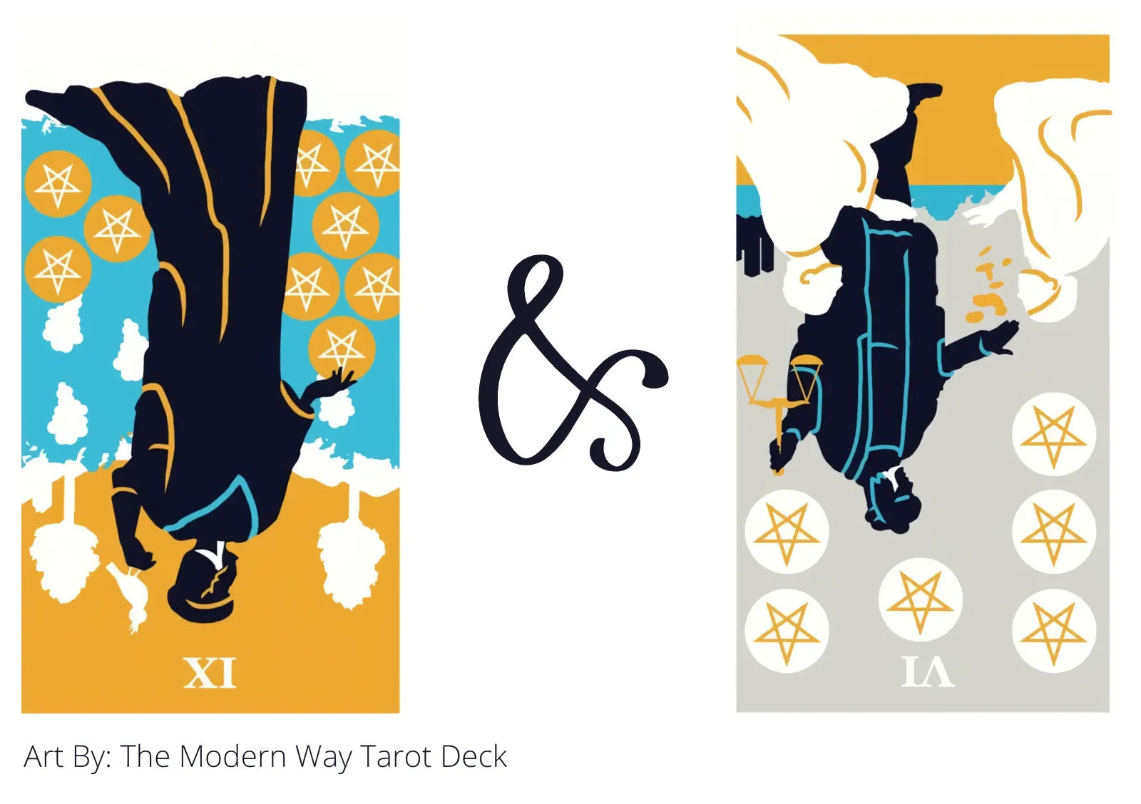 nine of pentacles reversed and six of pentacles reversed tarot cards together