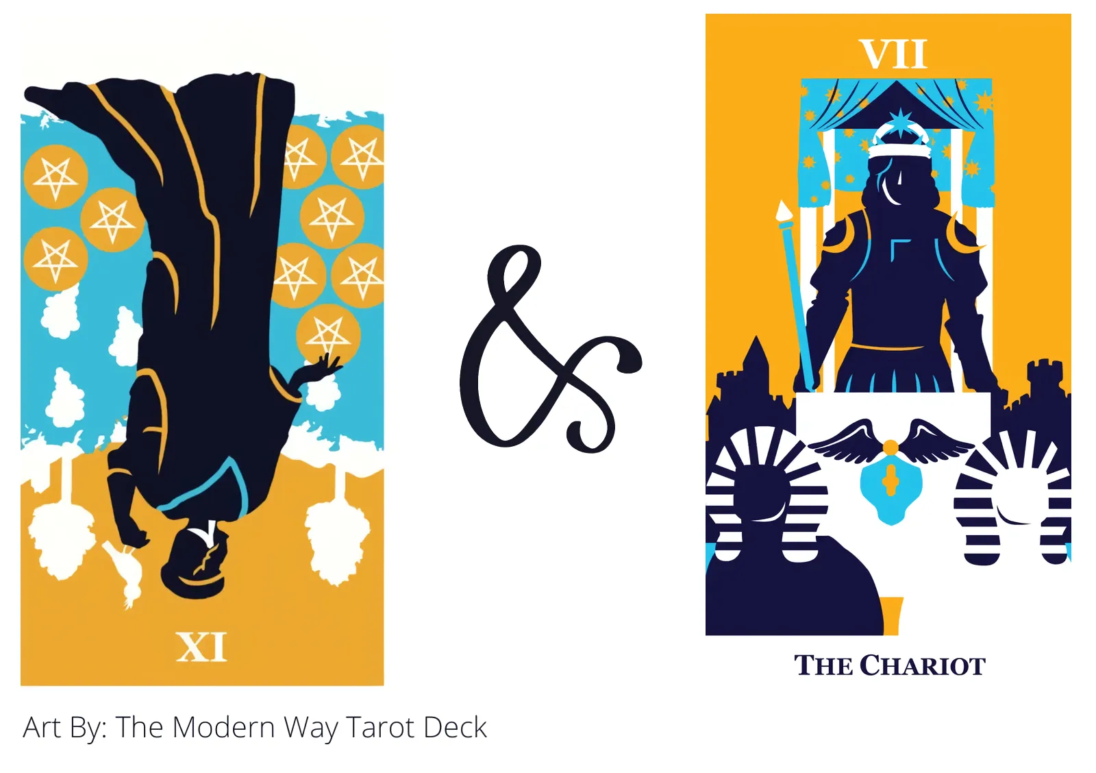 nine of pentacles reversed and the chariot tarot cards together
