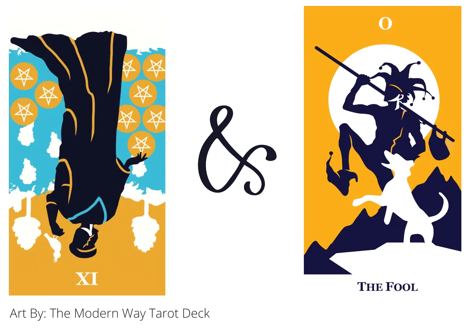 nine of pentacles reversed and the fool tarot cards together