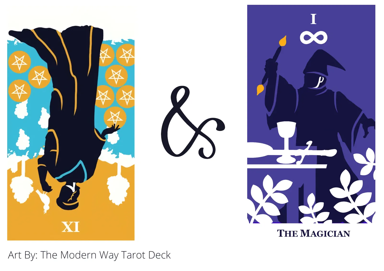 nine of pentacles reversed and the magician tarot cards together