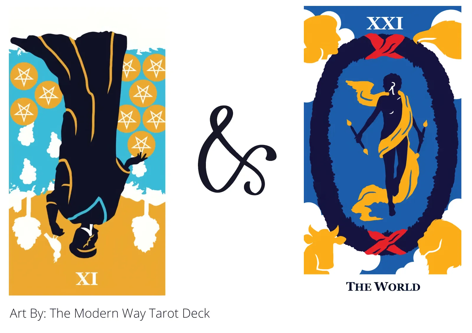 nine of pentacles reversed and the world tarot cards together