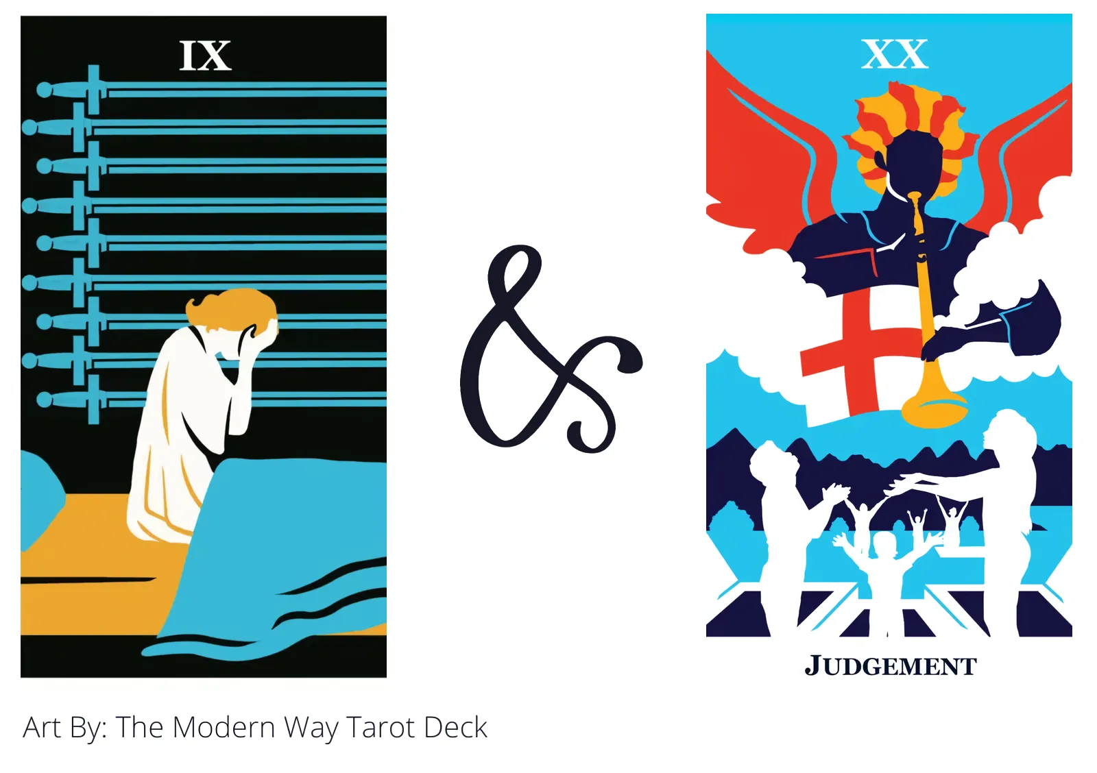 nine of swords and judgement tarot cards together