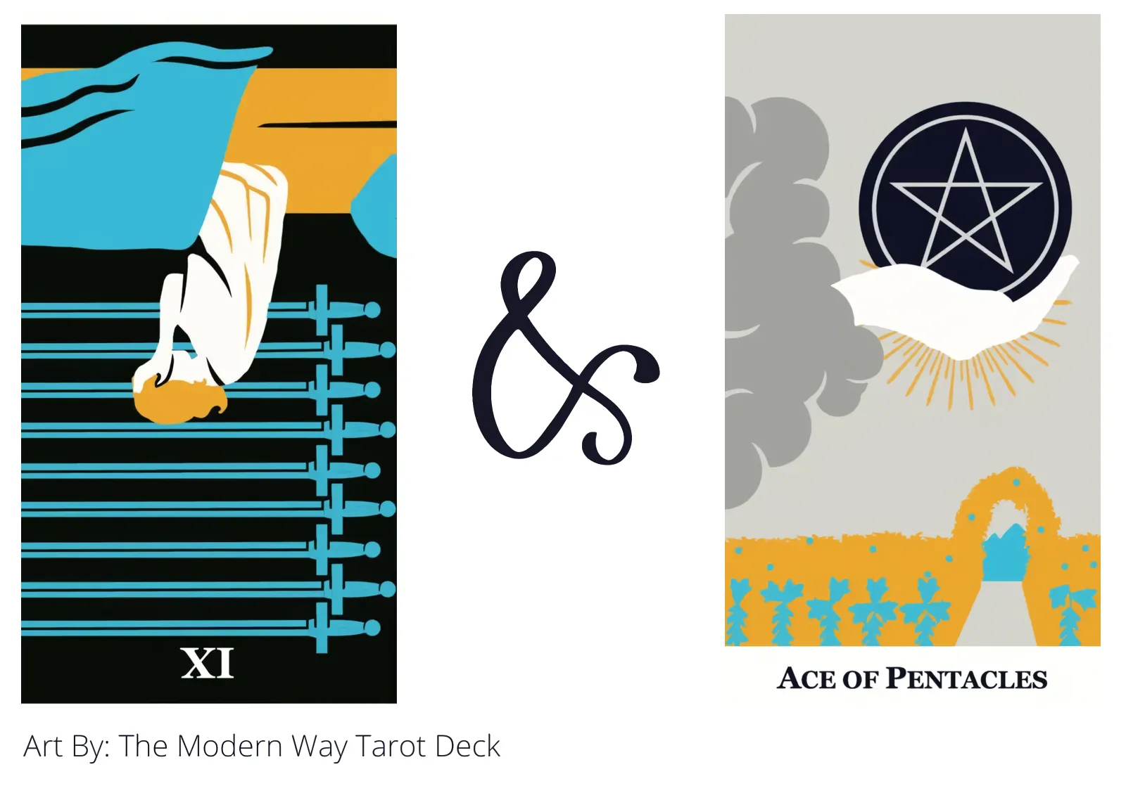 nine of swords reversed and ace of pentacles tarot cards together