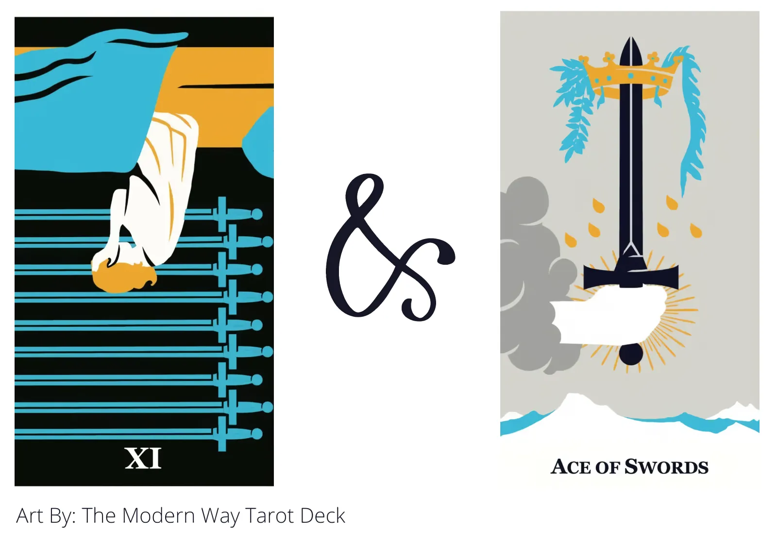 nine of swords reversed and ace of swords tarot cards together