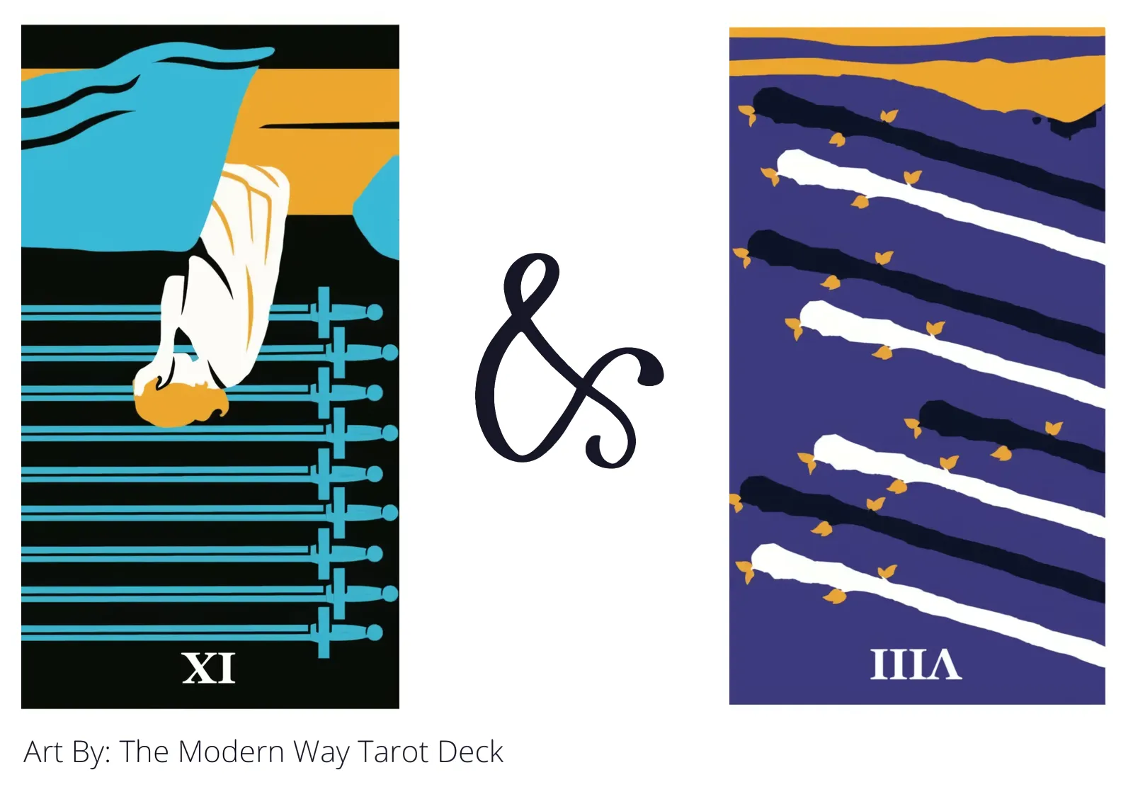 nine of swords reversed and eight of wands reversed tarot cards together