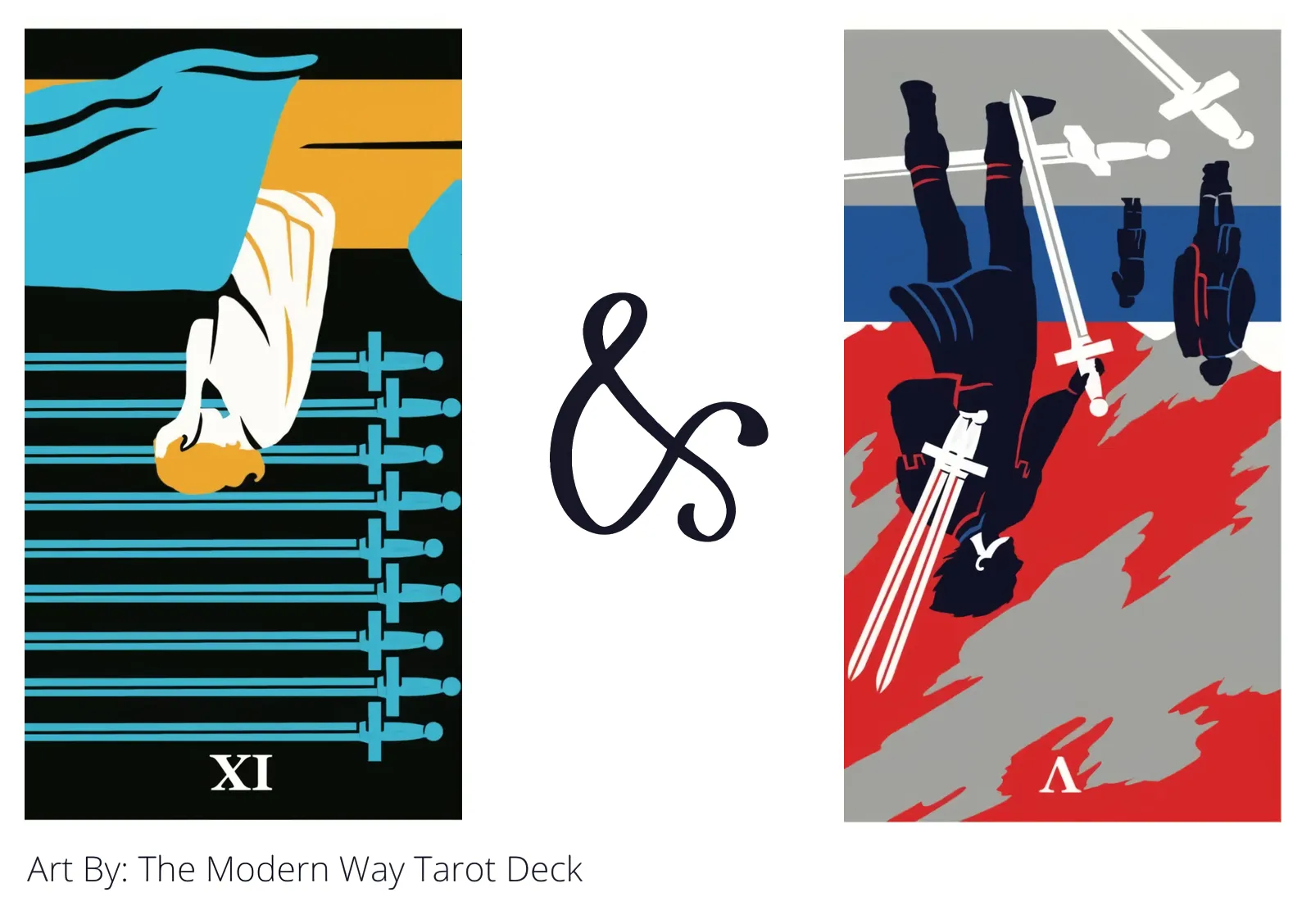 nine of swords reversed and five of swords reversed tarot cards together