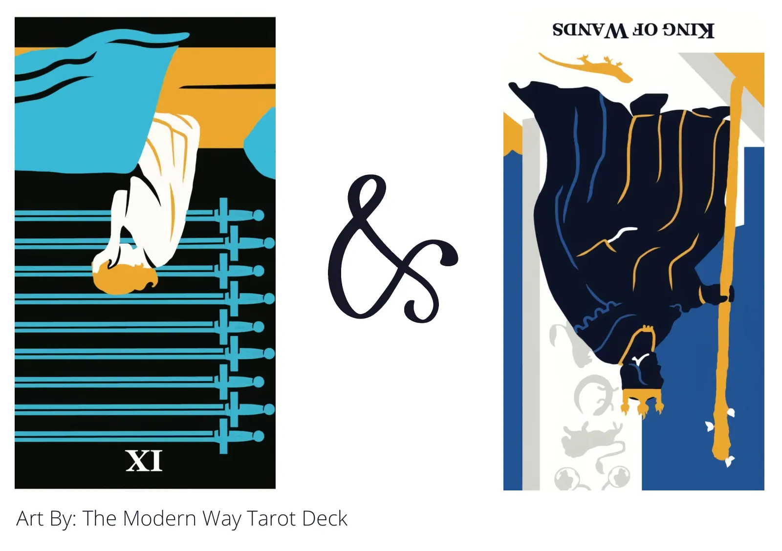 nine of swords reversed and king of wands reversed tarot cards together