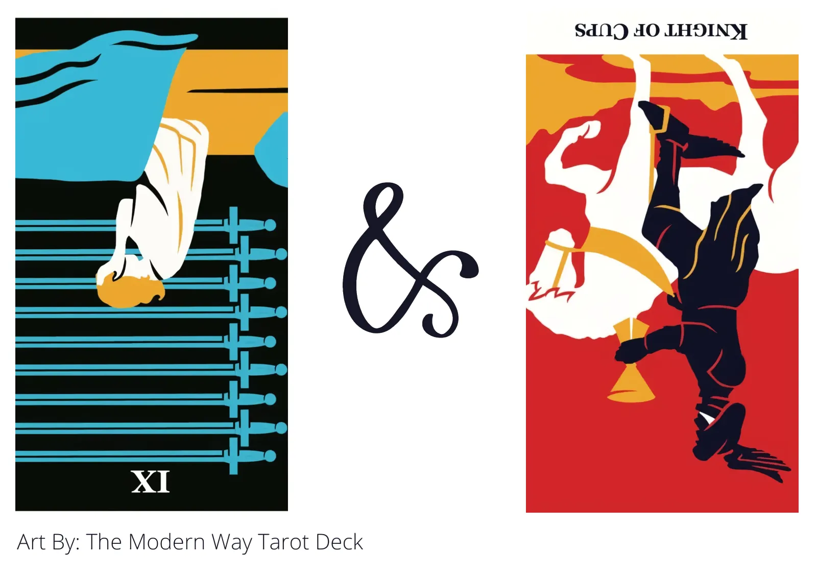 nine of swords reversed and knight of cups reversed tarot cards together