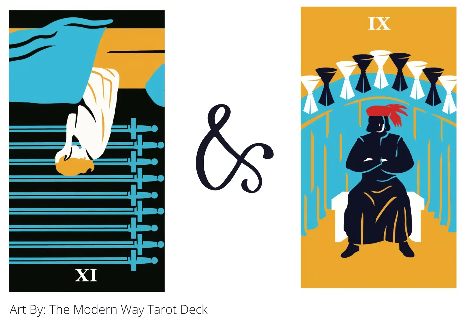 nine of swords reversed and nine of cups tarot cards together