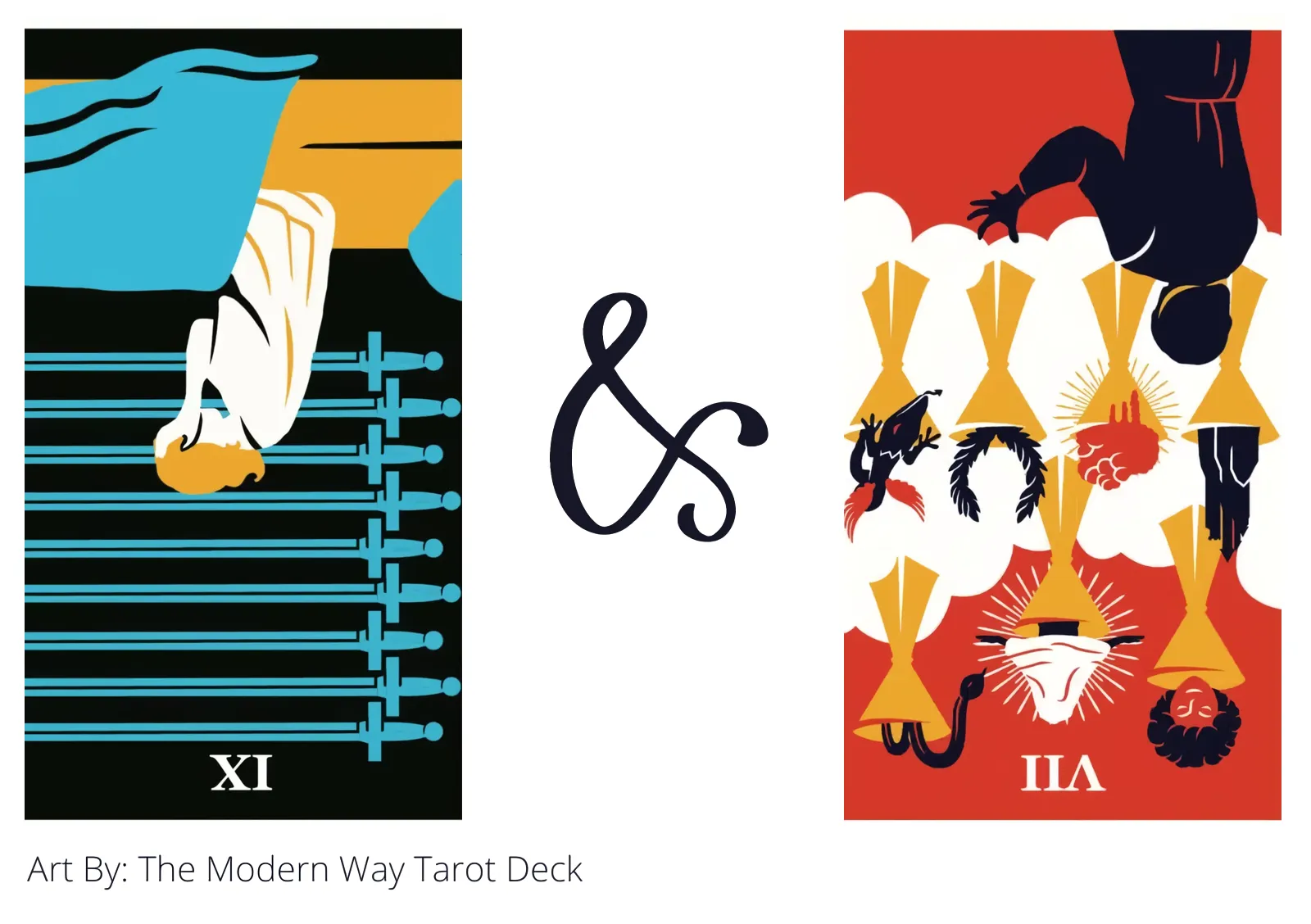 nine of swords reversed and seven of cups reversed tarot cards together