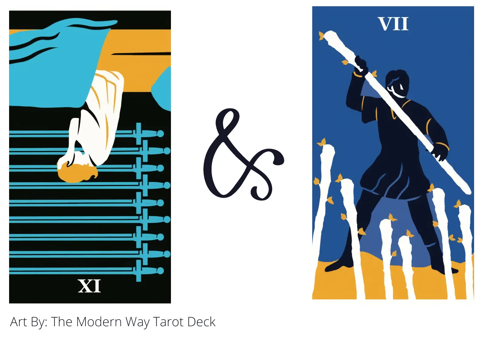 nine of swords reversed and seven of wands tarot cards together