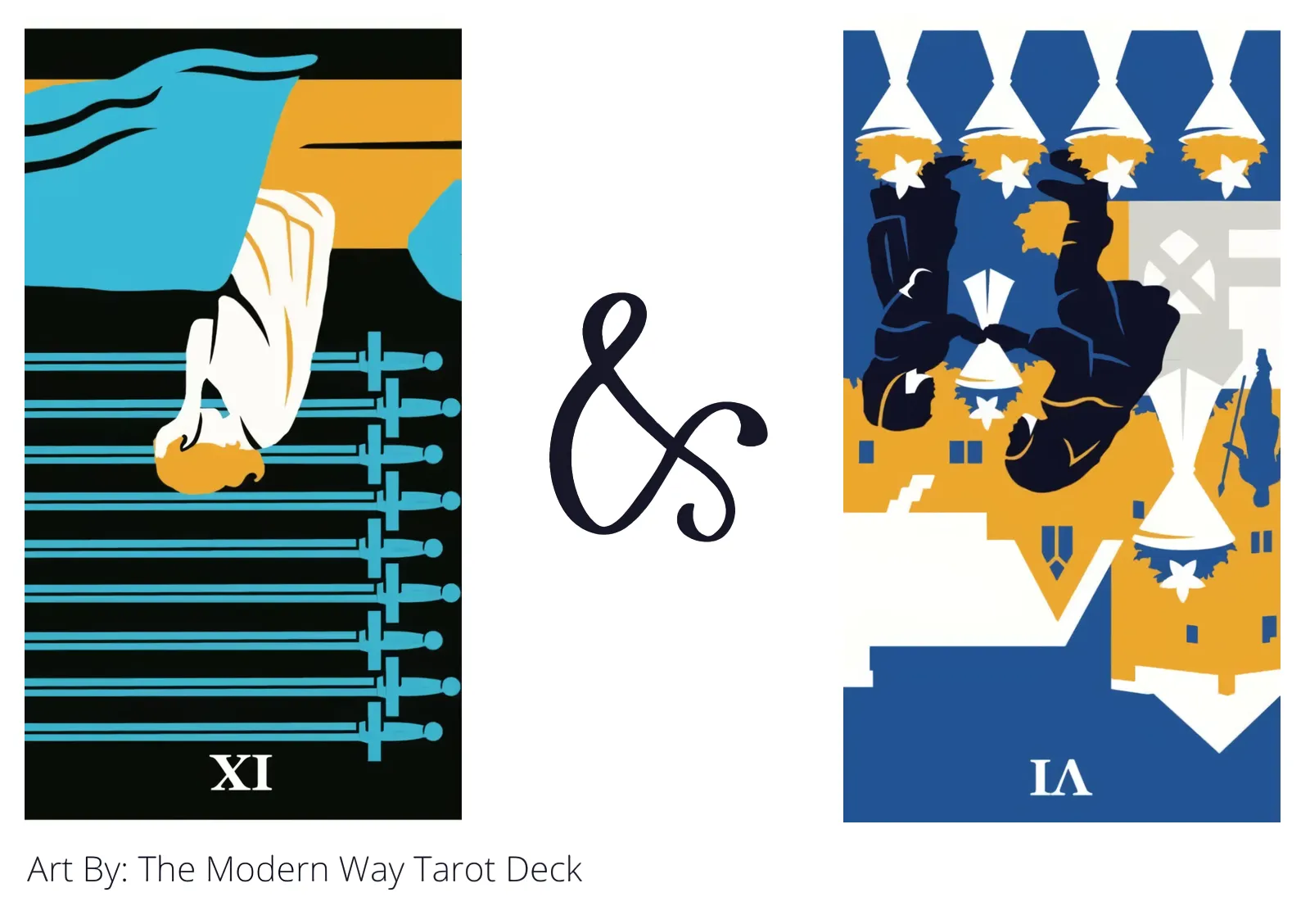 nine of swords reversed and six of cups reversed tarot cards together