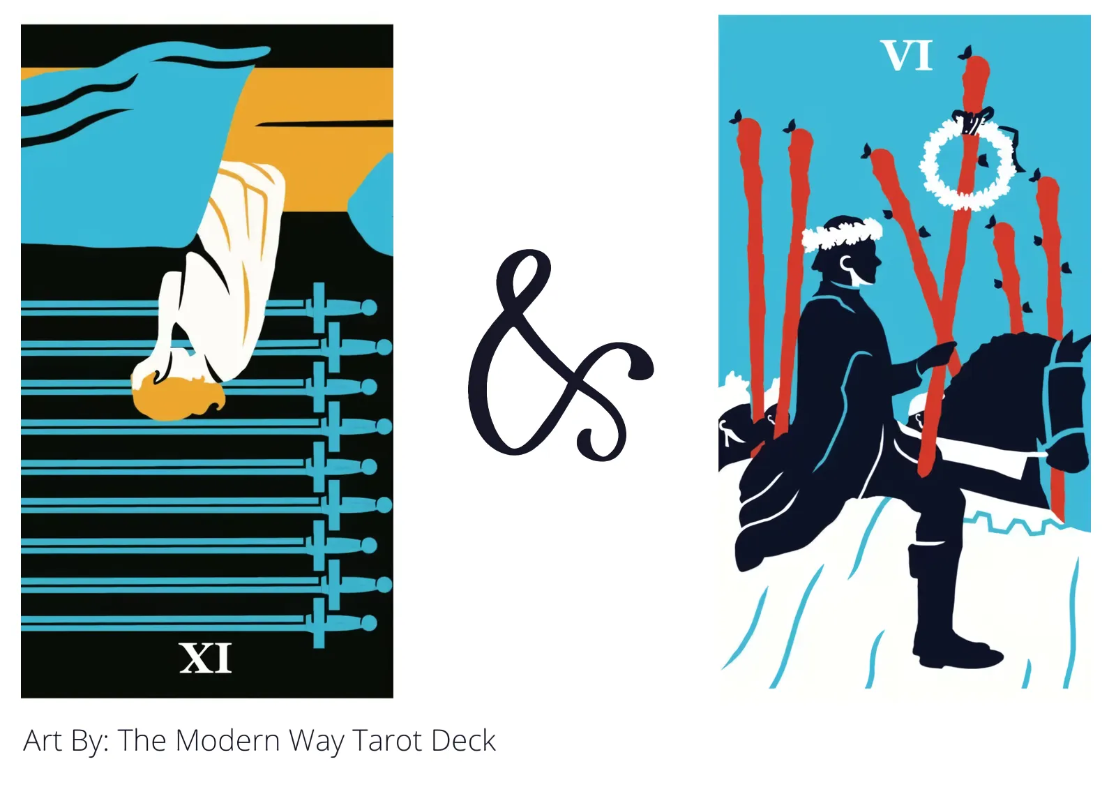 nine of swords reversed and six of wands tarot cards together