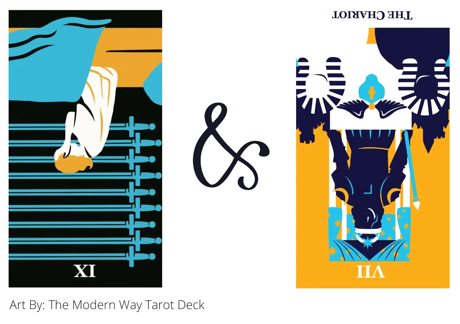 nine of swords reversed and the chariot reversed tarot cards together