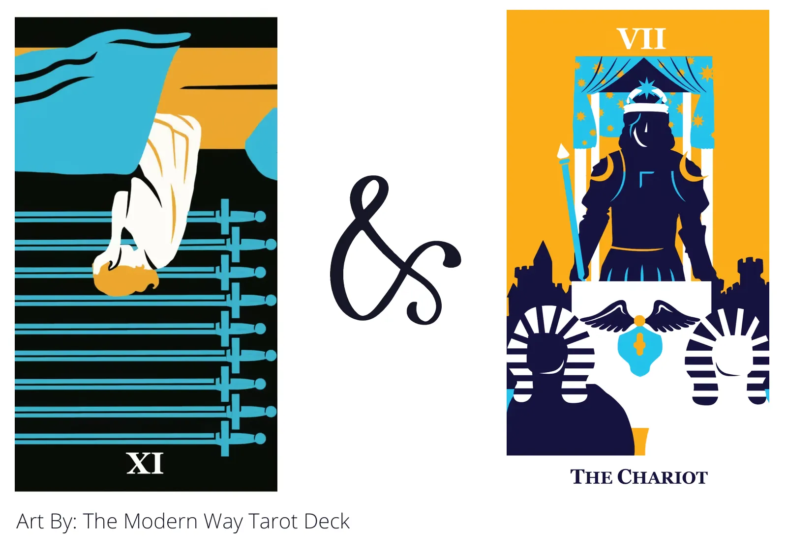 nine of swords reversed and the chariot tarot cards together