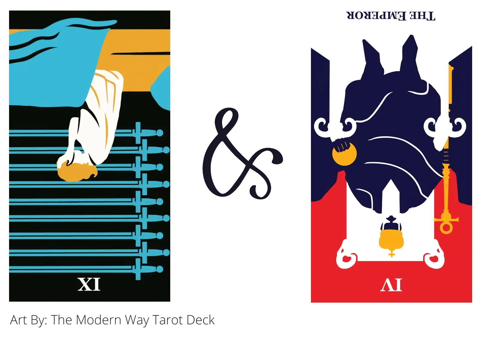 nine of swords reversed and the emperor reversed tarot cards together