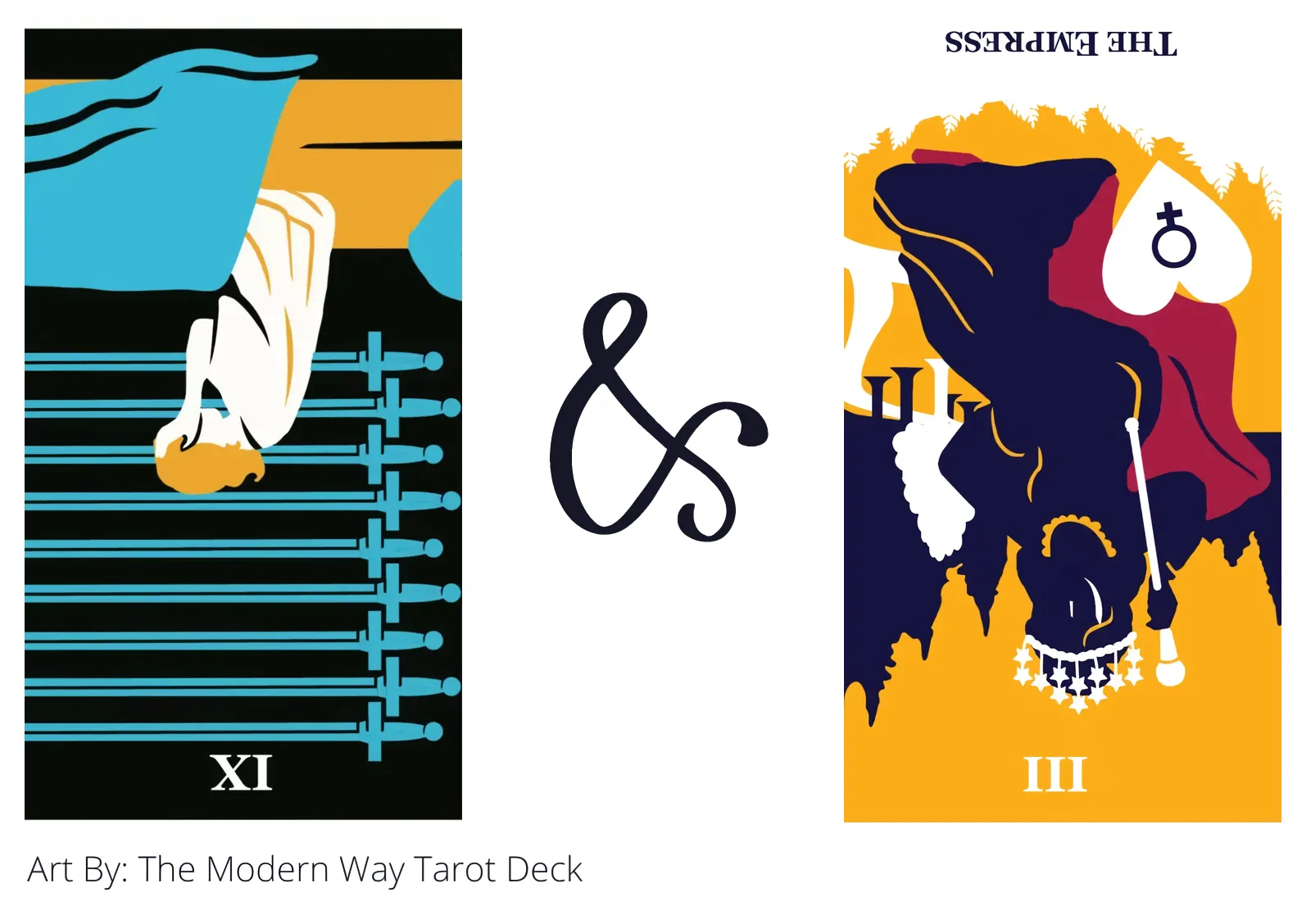 nine of swords reversed and the empress reversed tarot cards together