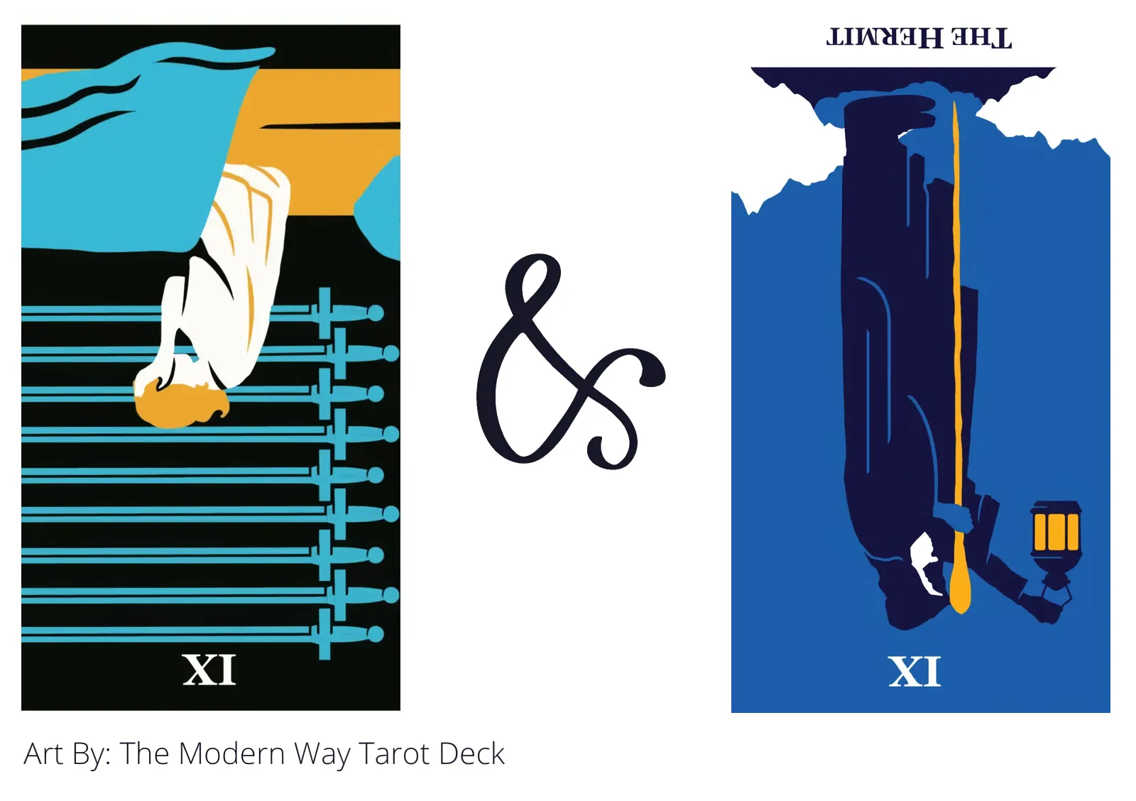 nine of swords reversed and the hermit reversed tarot cards together