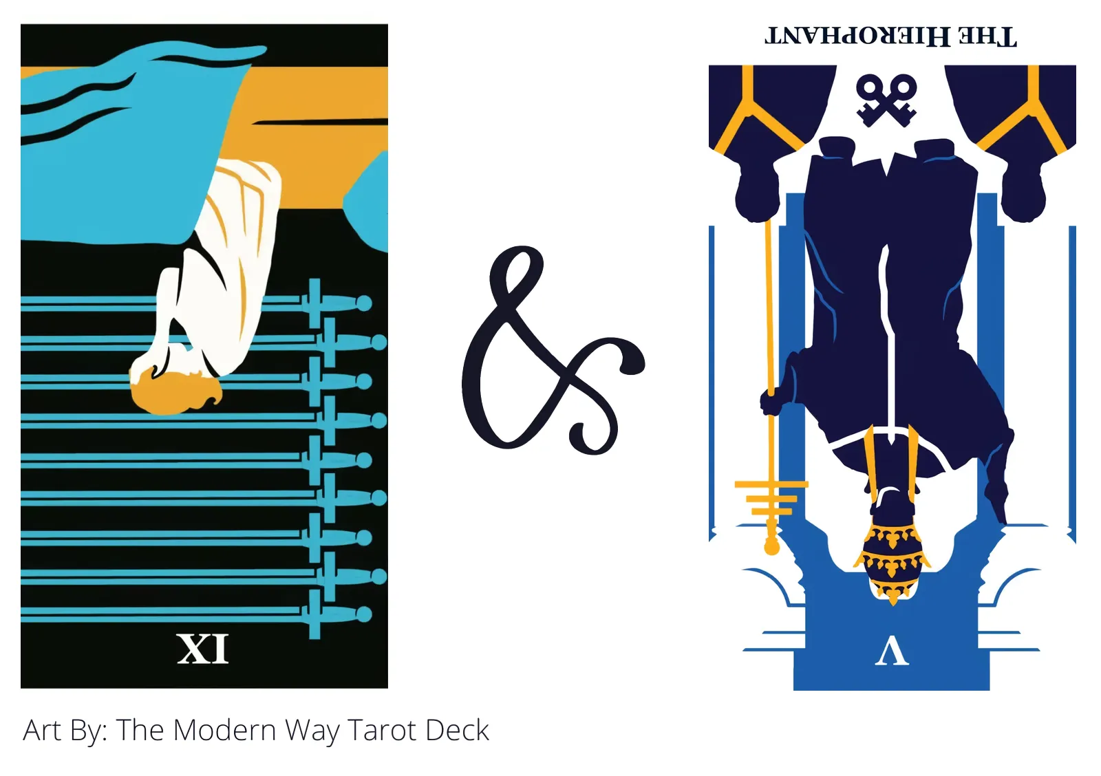 nine of swords reversed and the hierophant reversed tarot cards together