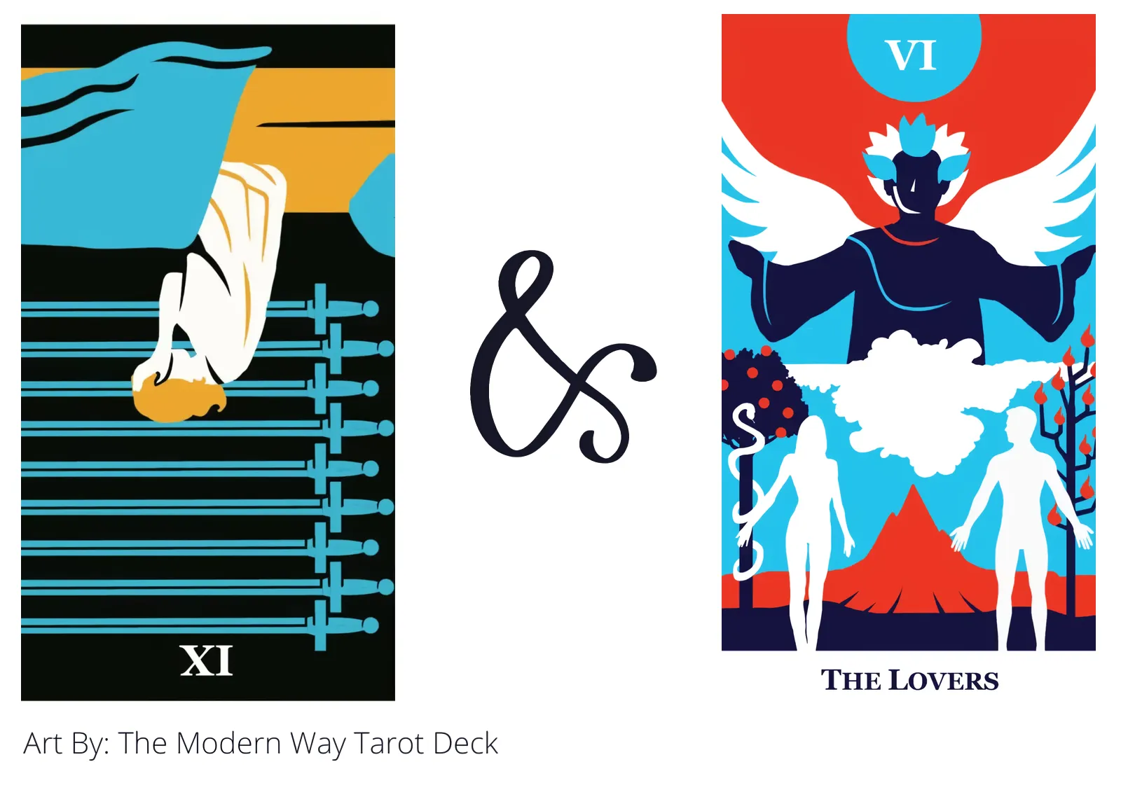 nine of swords reversed and the lovers tarot cards together