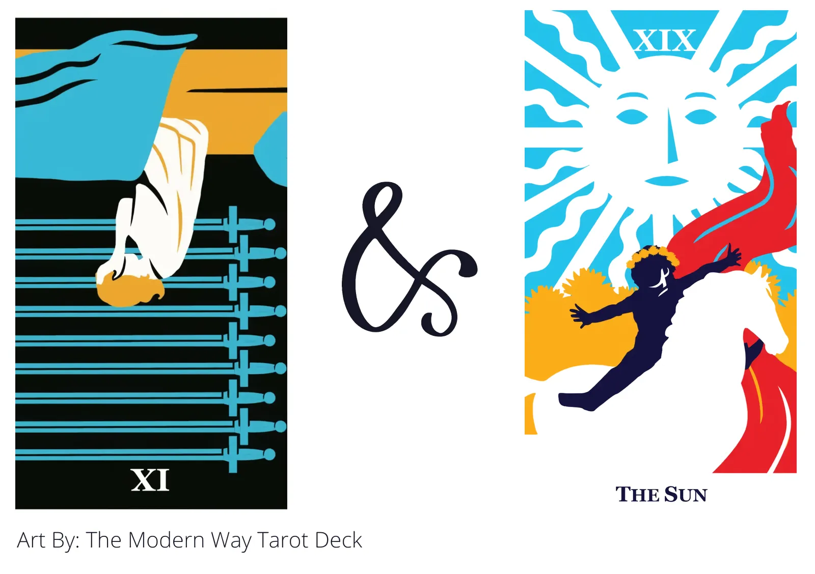 nine of swords reversed and the sun tarot cards together