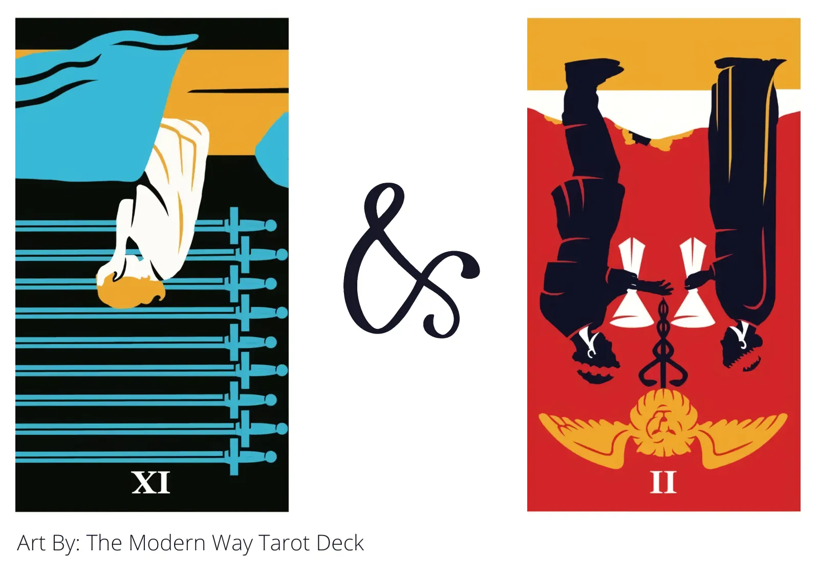 nine of swords reversed and two of cups reversed tarot cards together