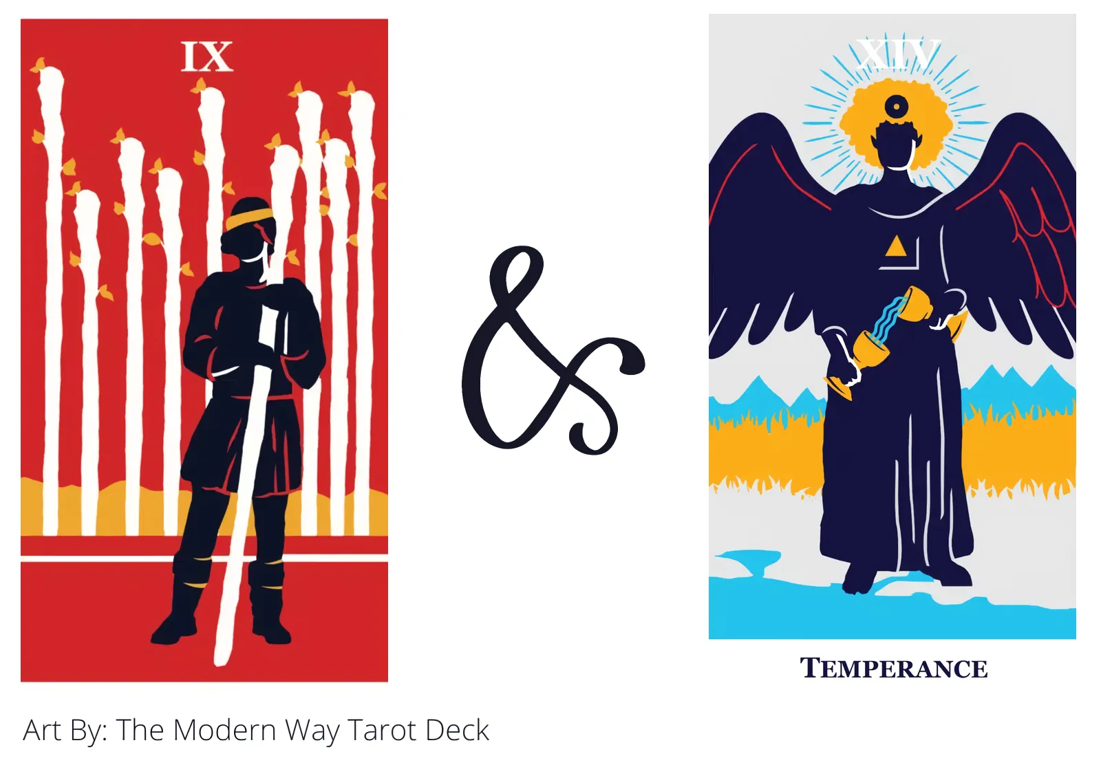 nine of wands and temperance tarot cards together