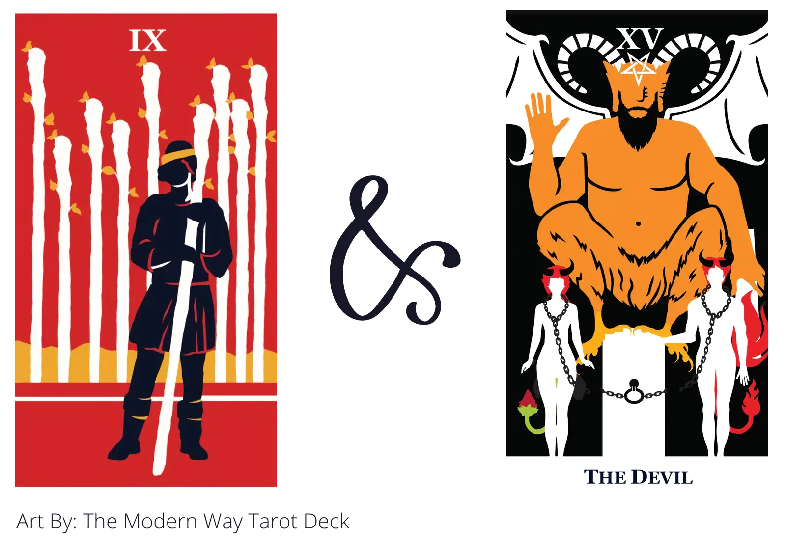 nine of wands and the devil tarot cards together