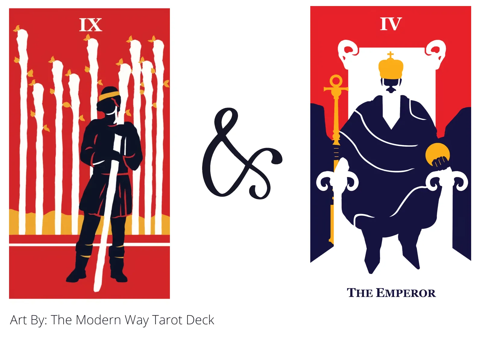 nine of wands and the emperor tarot cards together