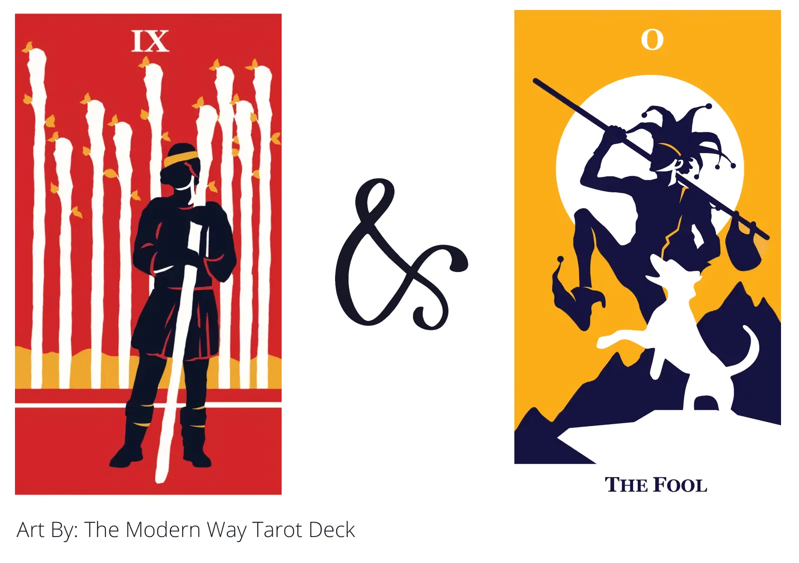 nine of wands and the fool tarot cards together