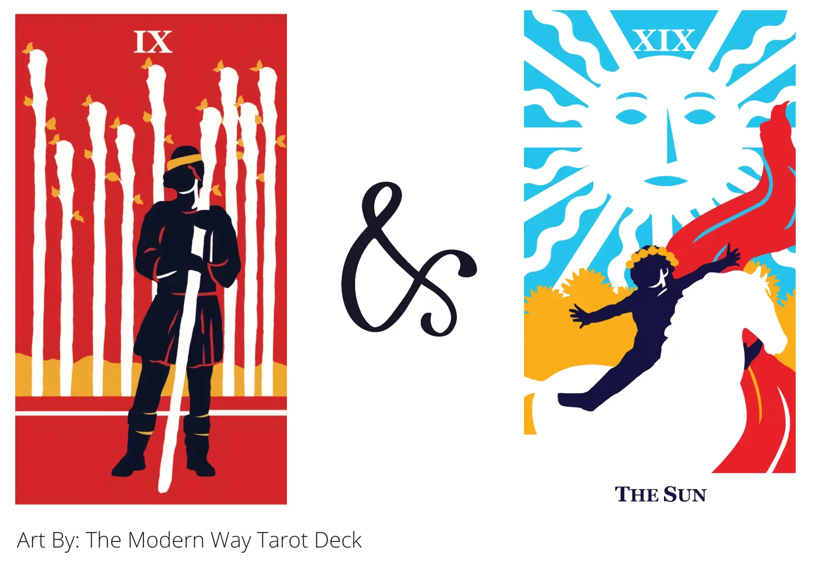 nine of wands and the sun tarot cards together
