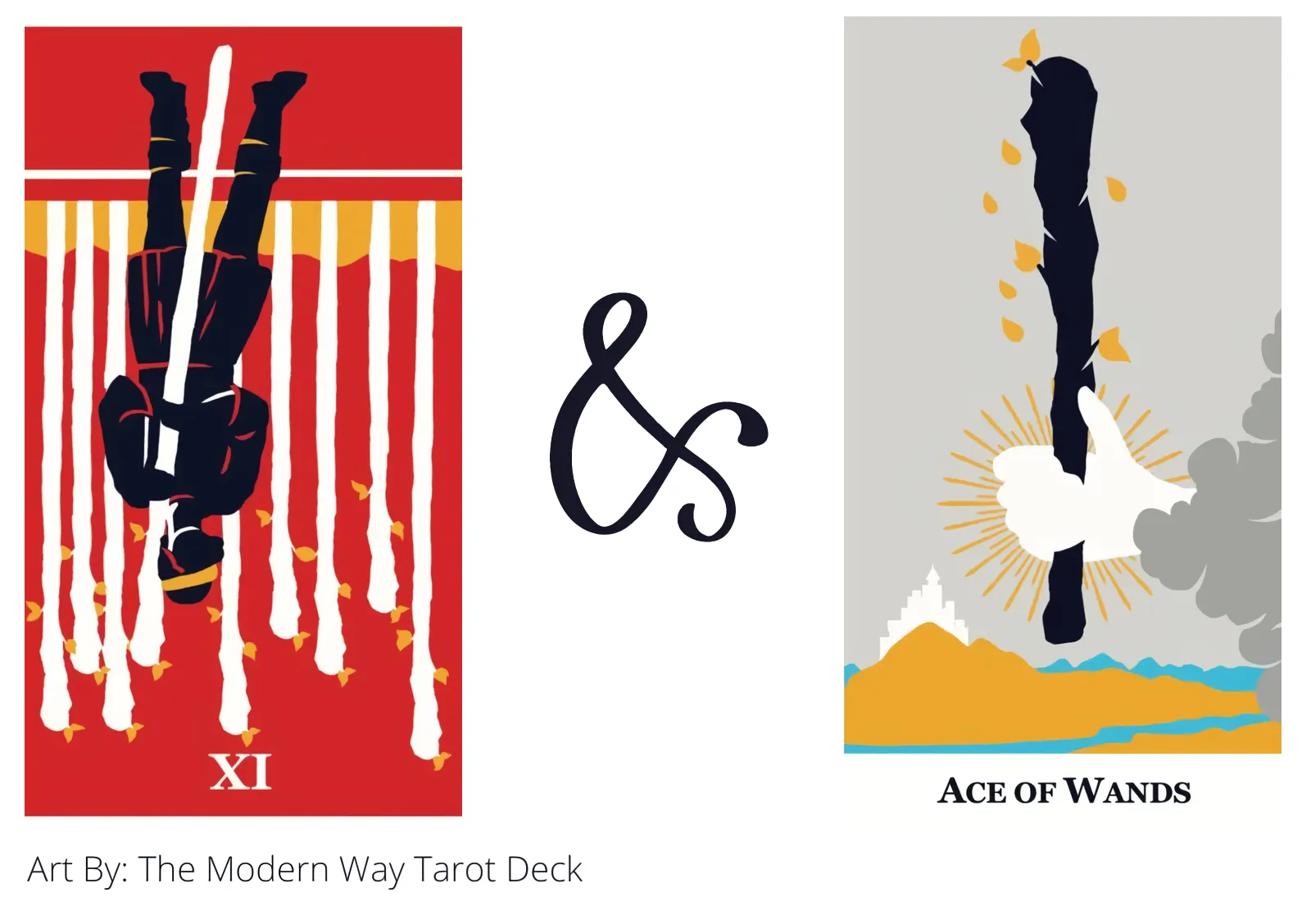 nine of wands reversed and ace of wands tarot cards together