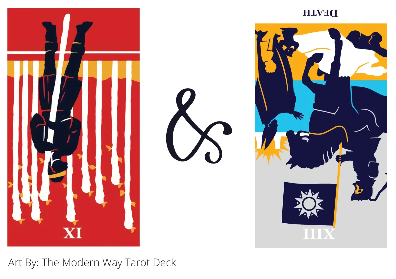 nine of wands reversed and death reversed tarot cards together