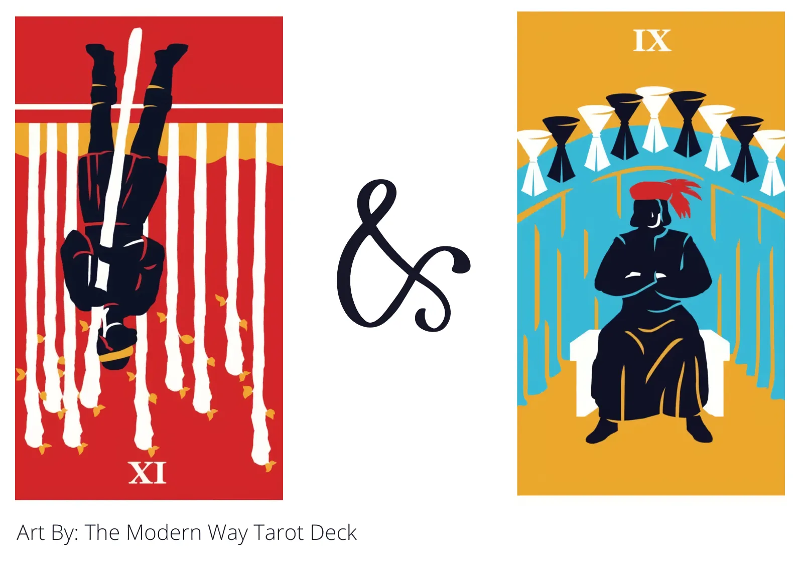nine of wands reversed and nine of cups tarot cards together