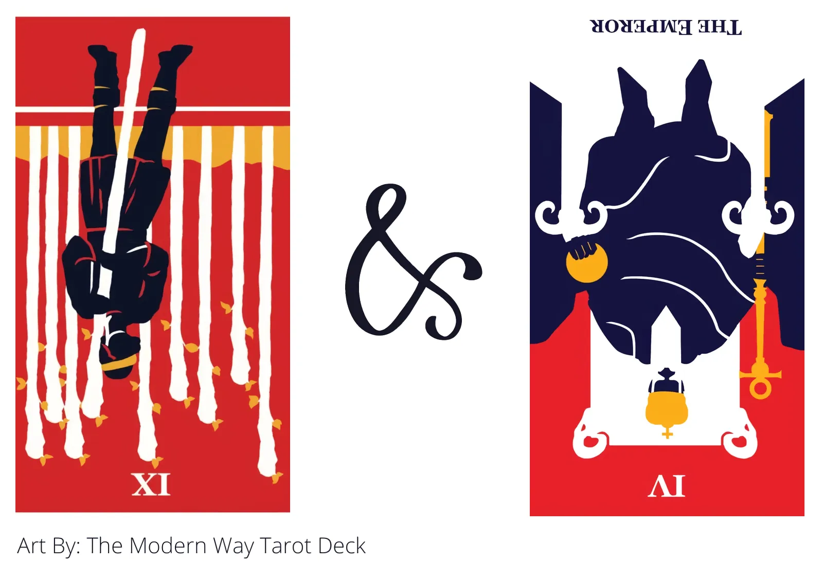 nine of wands reversed and the emperor reversed tarot cards together