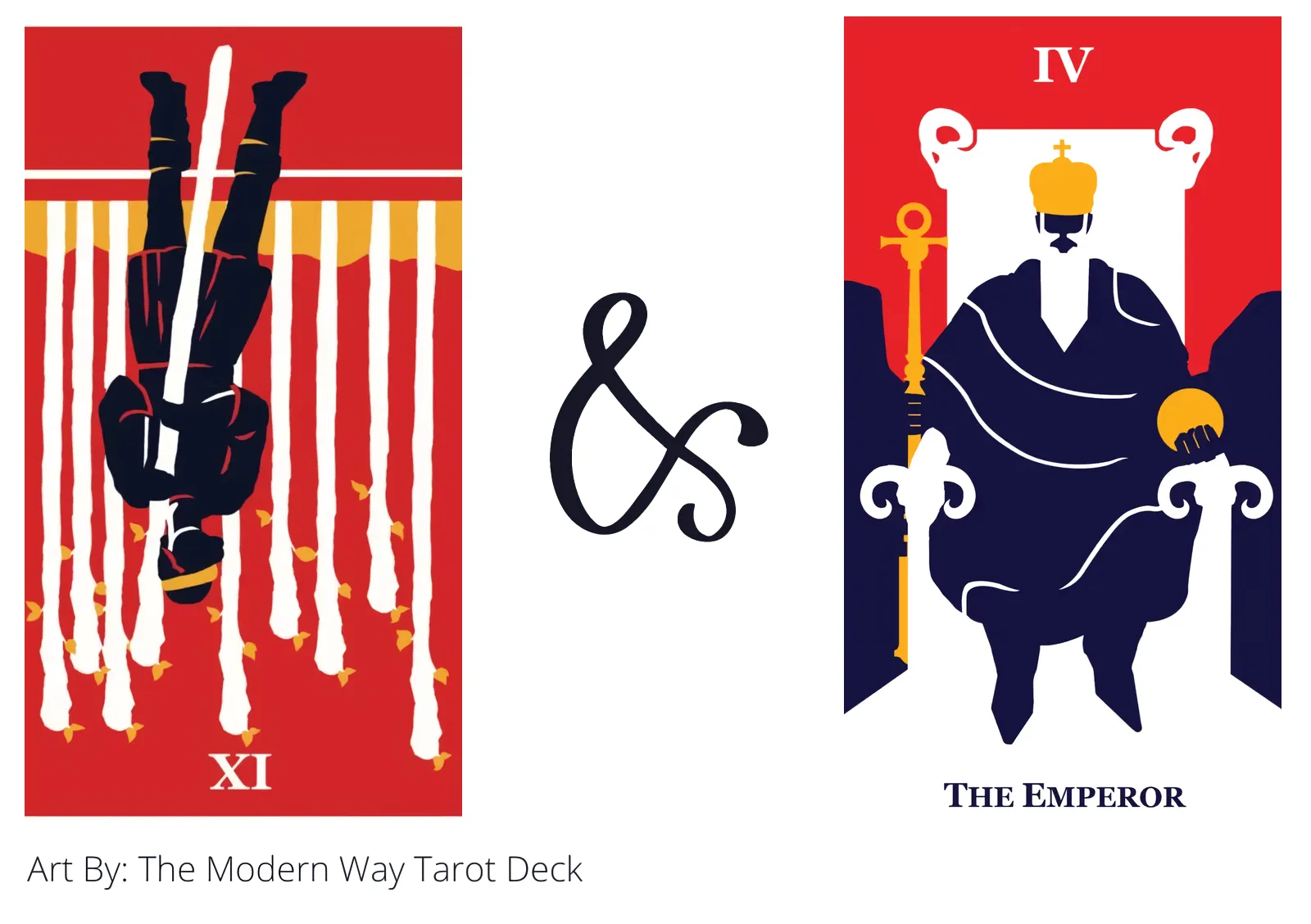 nine of wands reversed and the emperor tarot cards together