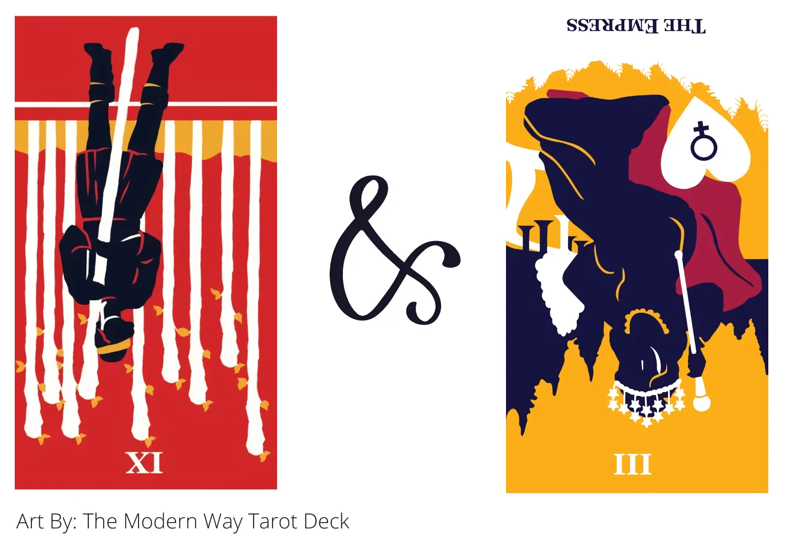 nine of wands reversed and the empress reversed tarot cards together