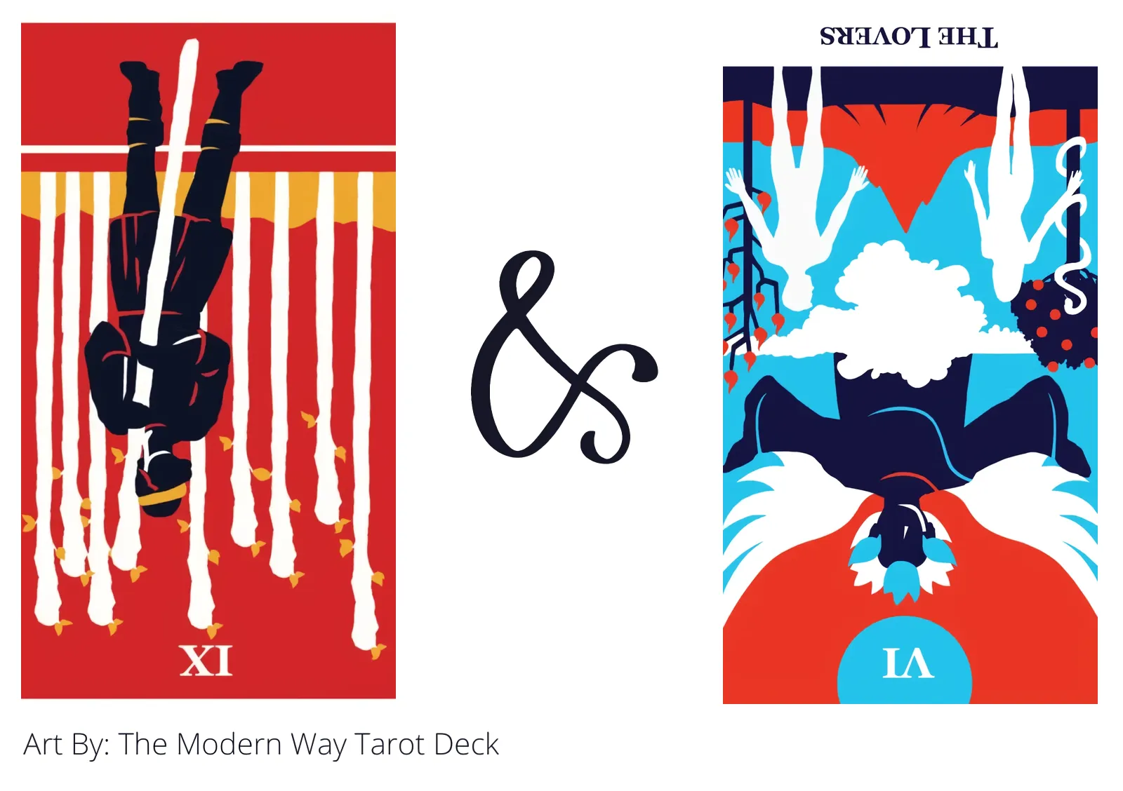 nine of wands reversed and the lovers reversed tarot cards together