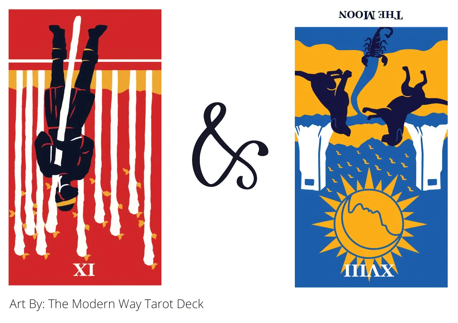 nine of wands reversed and the moon reversed tarot cards together